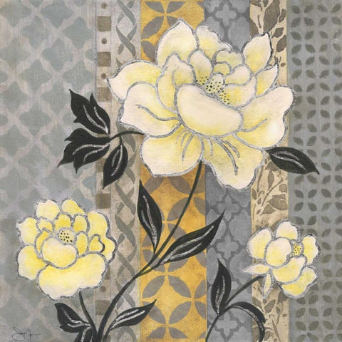 Treasure Garden I White Modern Wood Framed Art Print by Tava Studios