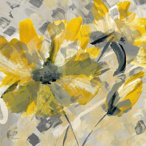 Buttercup I White Modern Wood Framed Art Print with Double Matting by Craven, Katrina