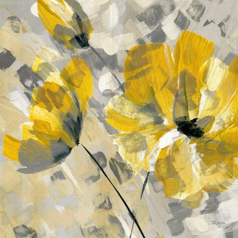 Buttercup II Black Modern Wood Framed Art Print with Double Matting by Craven, Katrina
