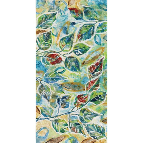 Leaf Montage II Gold Ornate Wood Framed Art Print with Double Matting by Donovan, Maria