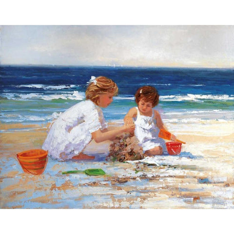 On the Shore White Modern Wood Framed Art Print by Swatland, Sally