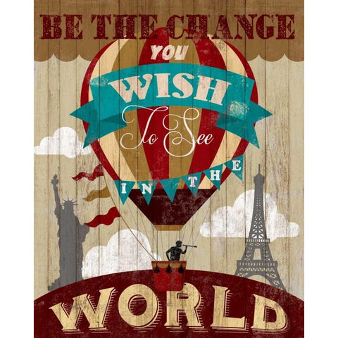 Be The Change White Modern Wood Framed Art Print by Knutsen, Conrad