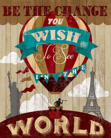 Be The Change White Modern Wood Framed Art Print with Double Matting by Knutsen, Conrad