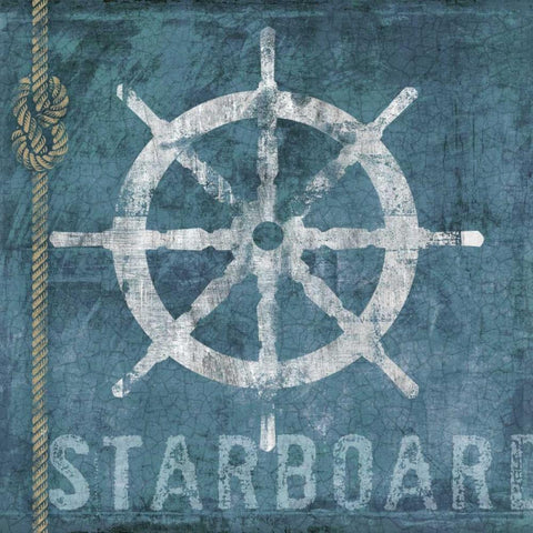 Starboard Gold Ornate Wood Framed Art Print with Double Matting by Knutsen, Conrad