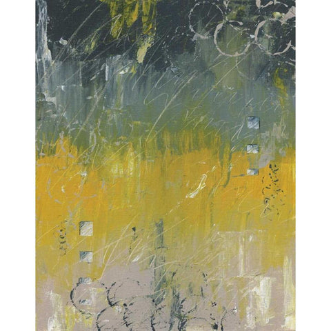 Yellow Abstract I Gold Ornate Wood Framed Art Print with Double Matting by Coopersmith, Justin