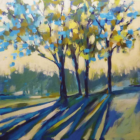 Long Shadows Black Modern Wood Framed Art Print by Margulis, Karen