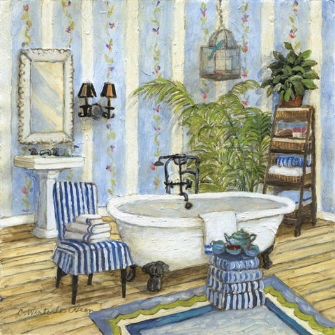 Guest Ready II Gold Ornate Wood Framed Art Print with Double Matting by Olson, Charlene