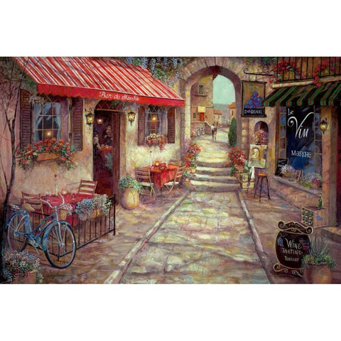 Bar du Marche White Modern Wood Framed Art Print by Manning, Ruane