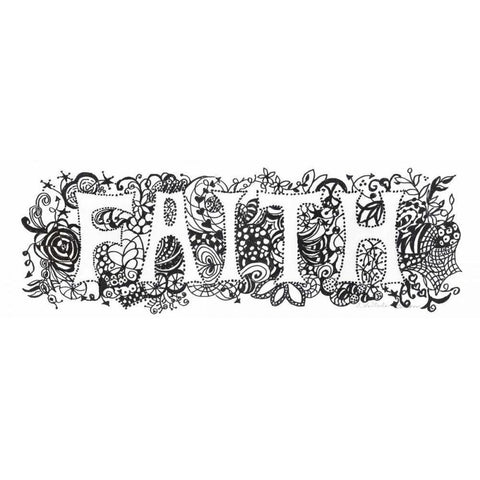 Faith Black Modern Wood Framed Art Print with Double Matting by Olson, Charlene