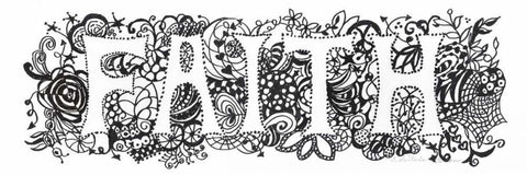 Faith Black Ornate Wood Framed Art Print with Double Matting by Olson, Charlene