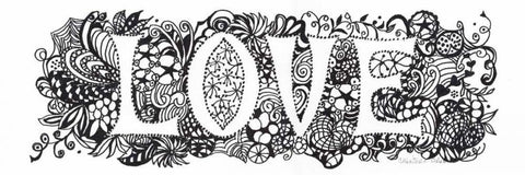 Love White Modern Wood Framed Art Print with Double Matting by Olson, Charlene