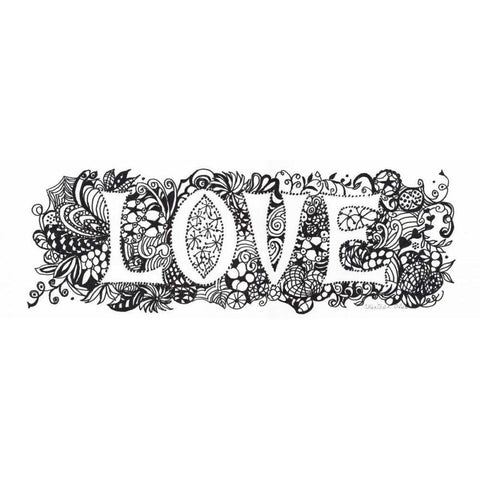 Love White Modern Wood Framed Art Print by Olson, Charlene