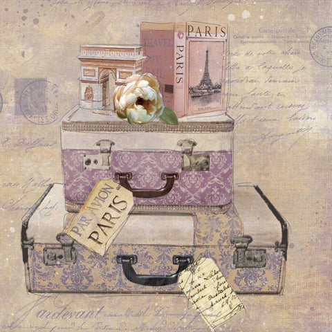 Trip to Paris II Black Modern Wood Framed Art Print by Robinson, Carol