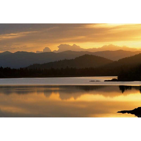 Sunset at Rainbow Lake Black Modern Wood Framed Art Print by Delimont, Danita
