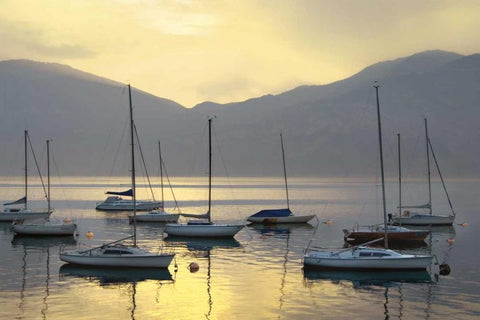 Lago di Garda Black Ornate Wood Framed Art Print with Double Matting by Delimont, Danita