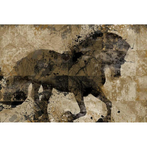 Midnight Stallion Black Modern Wood Framed Art Print with Double Matting by Robinson, Carol