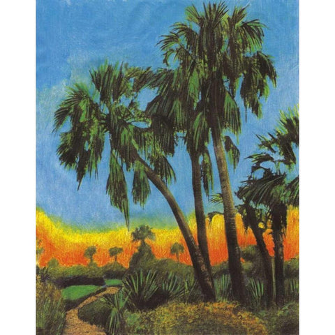 Tropical Sunset I Black Modern Wood Framed Art Print by Pattinian, Merri
