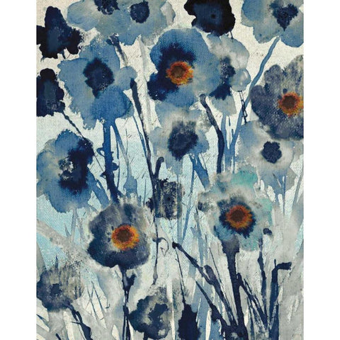 Forget Me Not I Black Modern Wood Framed Art Print with Double Matting by Jill, Susan