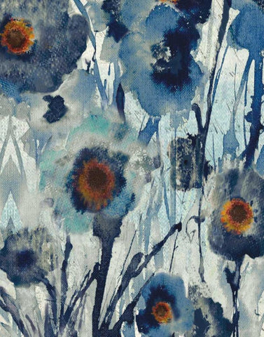 Forget Me Not II White Modern Wood Framed Art Print with Double Matting by Jill, Susan