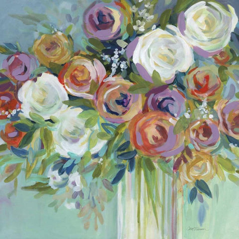 Confetti Bouquet II Black Modern Wood Framed Art Print by Robinson, Carol