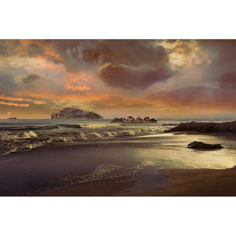 Catalina Dusk Black Modern Wood Framed Art Print with Double Matting by Calascibetta, Mike
