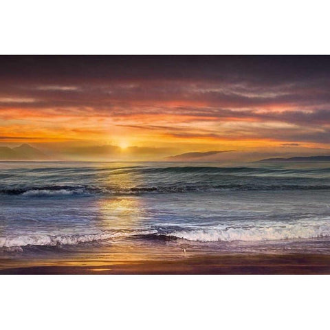 Sundown White Modern Wood Framed Art Print by Calascibetta, Mike