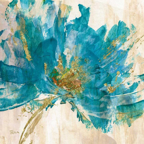 Blue Infusion I White Modern Wood Framed Art Print by Craven, Katrina