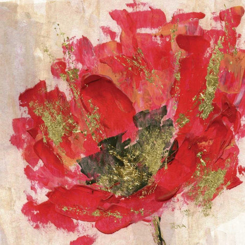 Red Infusion II Black Modern Wood Framed Art Print by Craven, Katrina