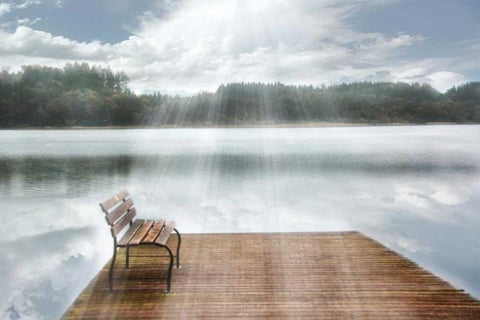 One Moment in Time White Modern Wood Framed Art Print with Double Matting by Weisz, Irene