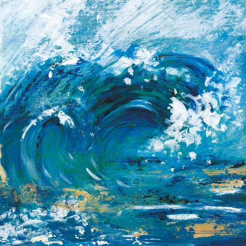 Big Surf II Black Modern Wood Framed Art Print by Tava Studios