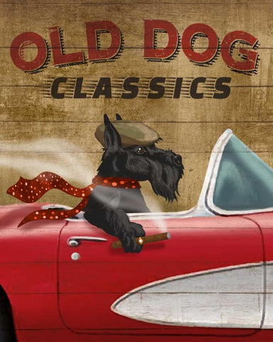 Old Dog Classics Black Ornate Wood Framed Art Print with Double Matting by Knutsen, Conrad