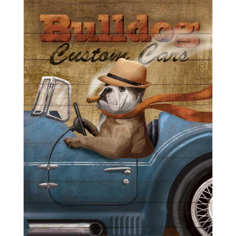 Bull Dog Custom White Modern Wood Framed Art Print by Knutsen, Conrad