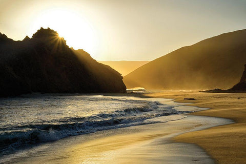 Sunset at Big Sur Black Ornate Wood Framed Art Print with Double Matting by Delimont, Danita