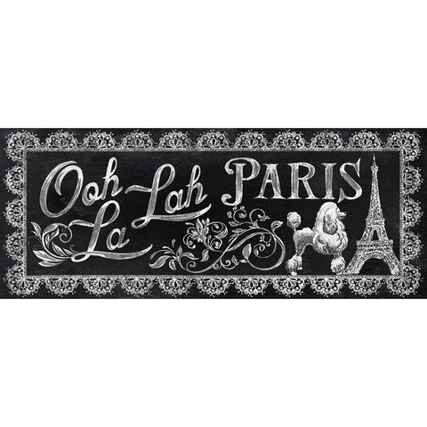 Ooh La Lah Black Modern Wood Framed Art Print by Knutsen, Conrad