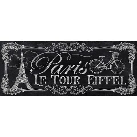 Le Tour Eiffel Black Modern Wood Framed Art Print with Double Matting by Knutsen, Conrad