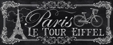Le Tour Eiffel Black Ornate Wood Framed Art Print with Double Matting by Knutsen, Conrad