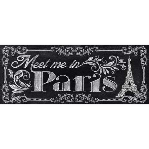 Meet Me in Paris White Modern Wood Framed Art Print by Knutsen, Conrad