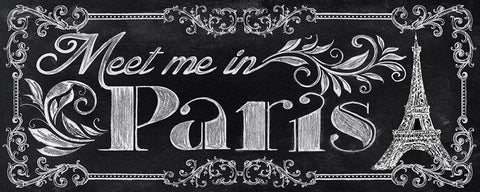 Meet Me in Paris White Modern Wood Framed Art Print with Double Matting by Knutsen, Conrad