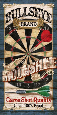 Bullseye Moonshine Black Ornate Wood Framed Art Print with Double Matting by Knutsen, Conrad