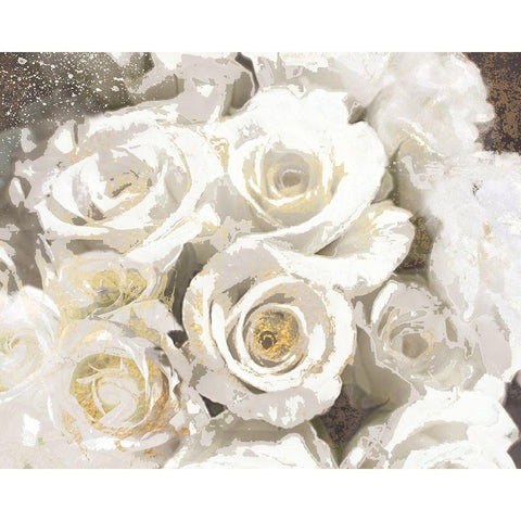 Gilded Roses II Black Modern Wood Framed Art Print by Nan