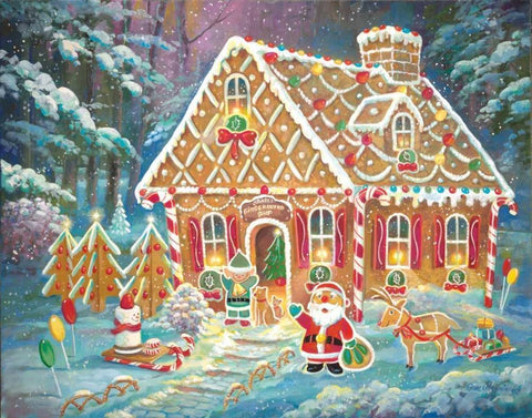 Santas Ginger Black Ornate Wood Framed Art Print with Double Matting by Manning, Ruane