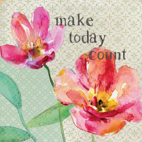 Make Today Count White Modern Wood Framed Art Print by Robinson, Carol