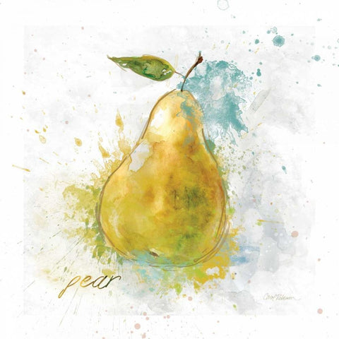 Fresh Pear White Modern Wood Framed Art Print with Double Matting by Robinson, Carol