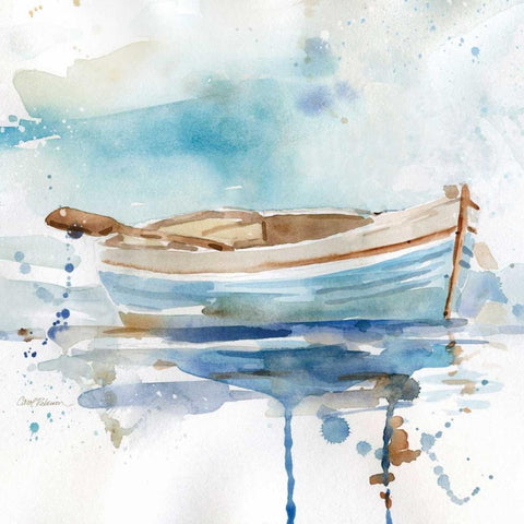 Malibu Marina I Black Ornate Wood Framed Art Print with Double Matting by Robinson, Carol