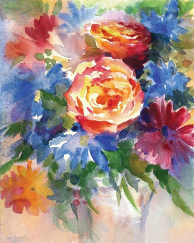 Endless Summer White Modern Wood Framed Art Print with Double Matting by Troise Heidel, Theresa