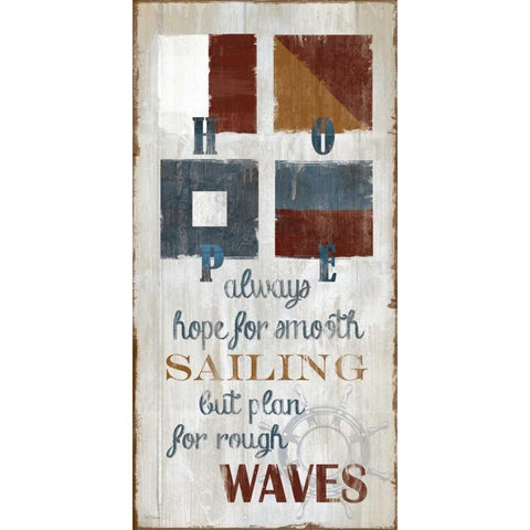 Nautical Hope Black Modern Wood Framed Art Print with Double Matting by Robinson, Carol