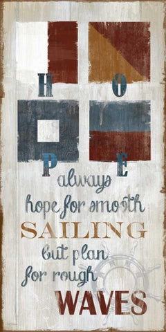 Nautical Hope White Modern Wood Framed Art Print with Double Matting by Robinson, Carol