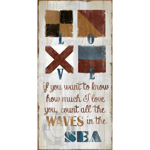 Nautical Love Black Modern Wood Framed Art Print with Double Matting by Robinson, Carol