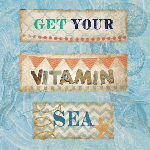 Get Your Vitamin Sea Black Ornate Wood Framed Art Print with Double Matting by Nan