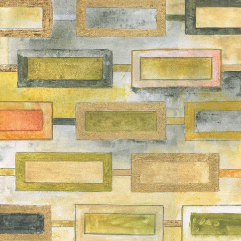 Square Mosaic Black Modern Wood Framed Art Print by Tava Studios